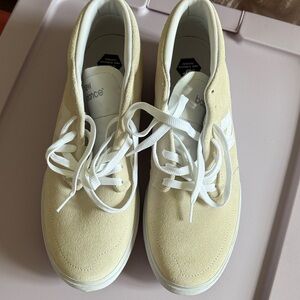 New Balance Beige and White Casual Sneakers